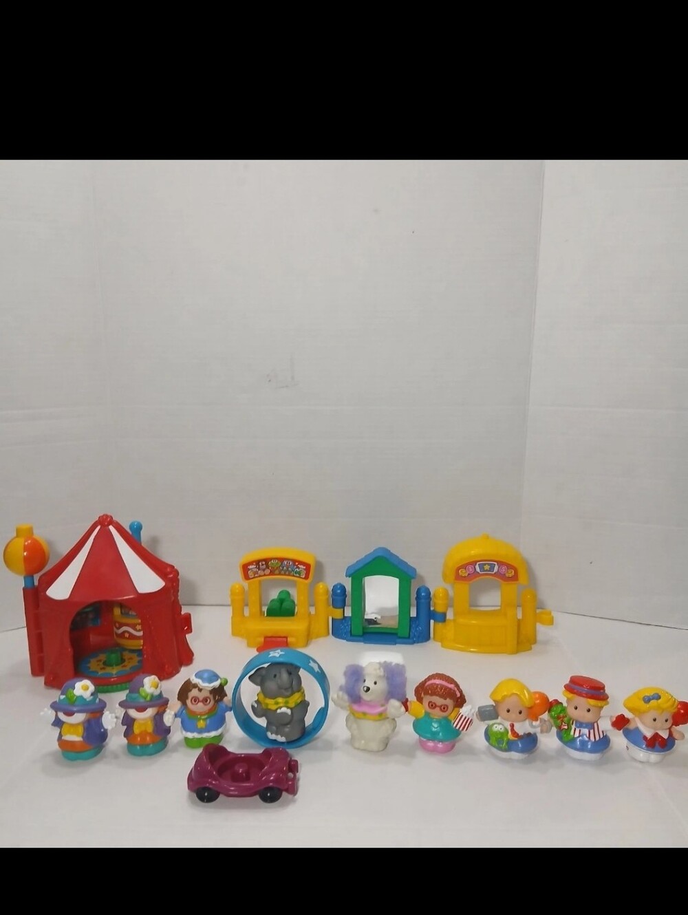 Fisher Price Little People Big Top Circus Tent & Carnival Lot Chunky Fig Vintage